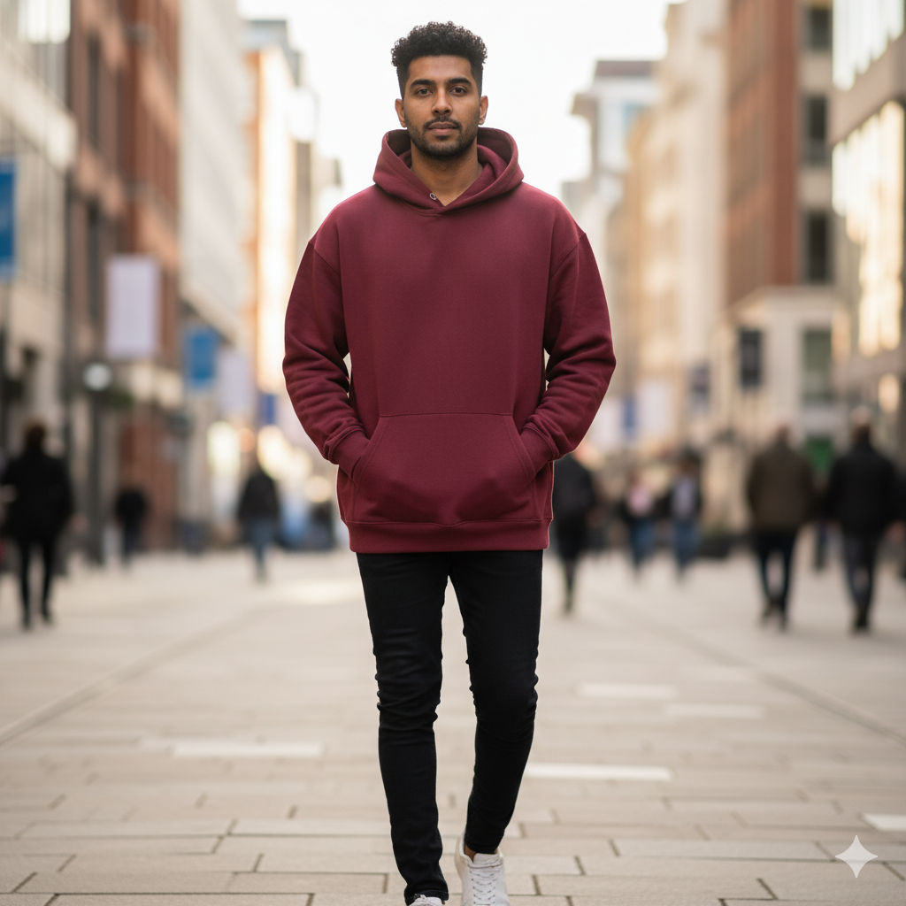 Premium Maroon Oversized Hoodie