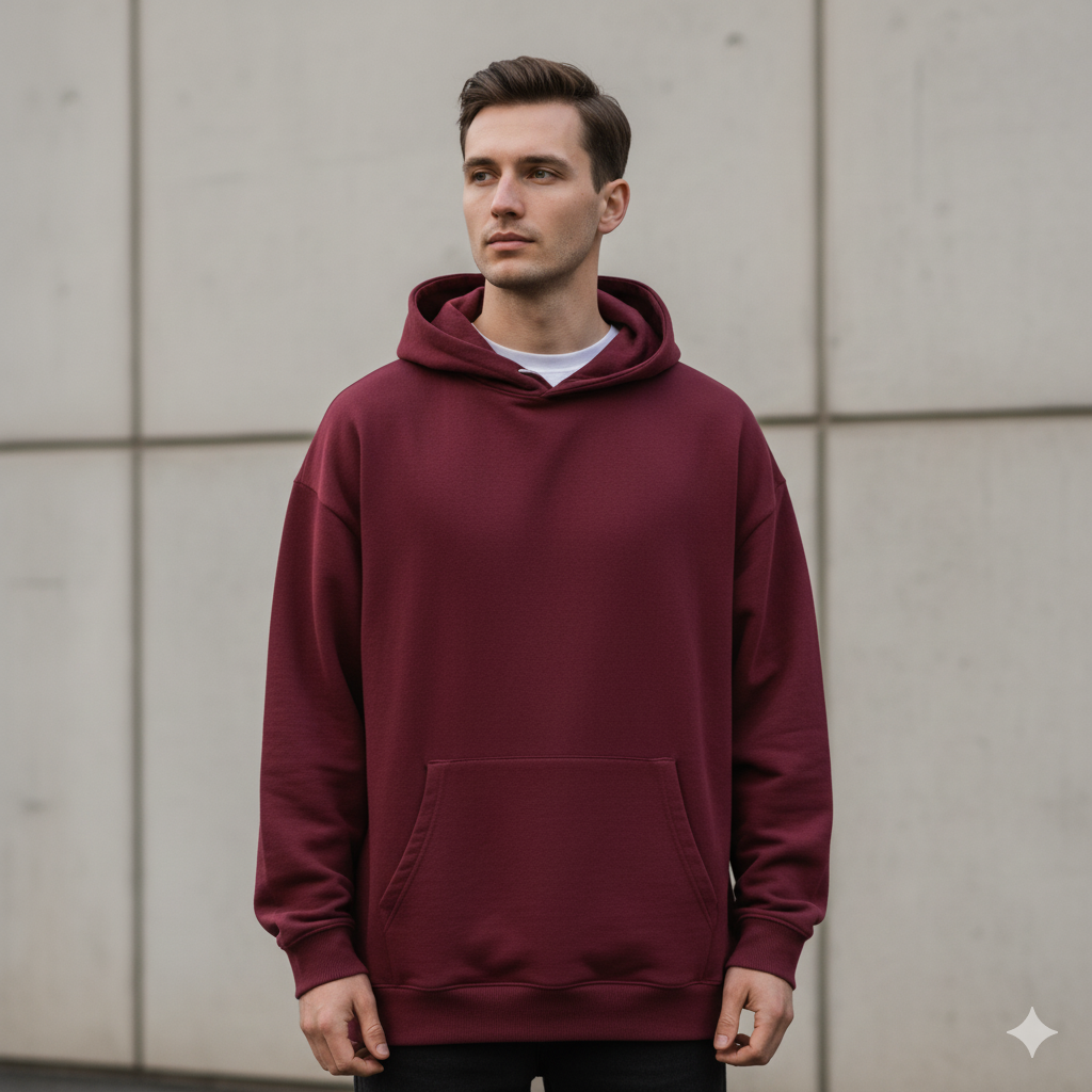 Premium Maroon Oversized Hoodie